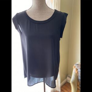 Pleione black cap sleeve top XSM EUC